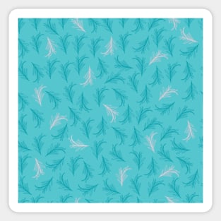 Savory leaves - Teal and turquoise pattern Sticker